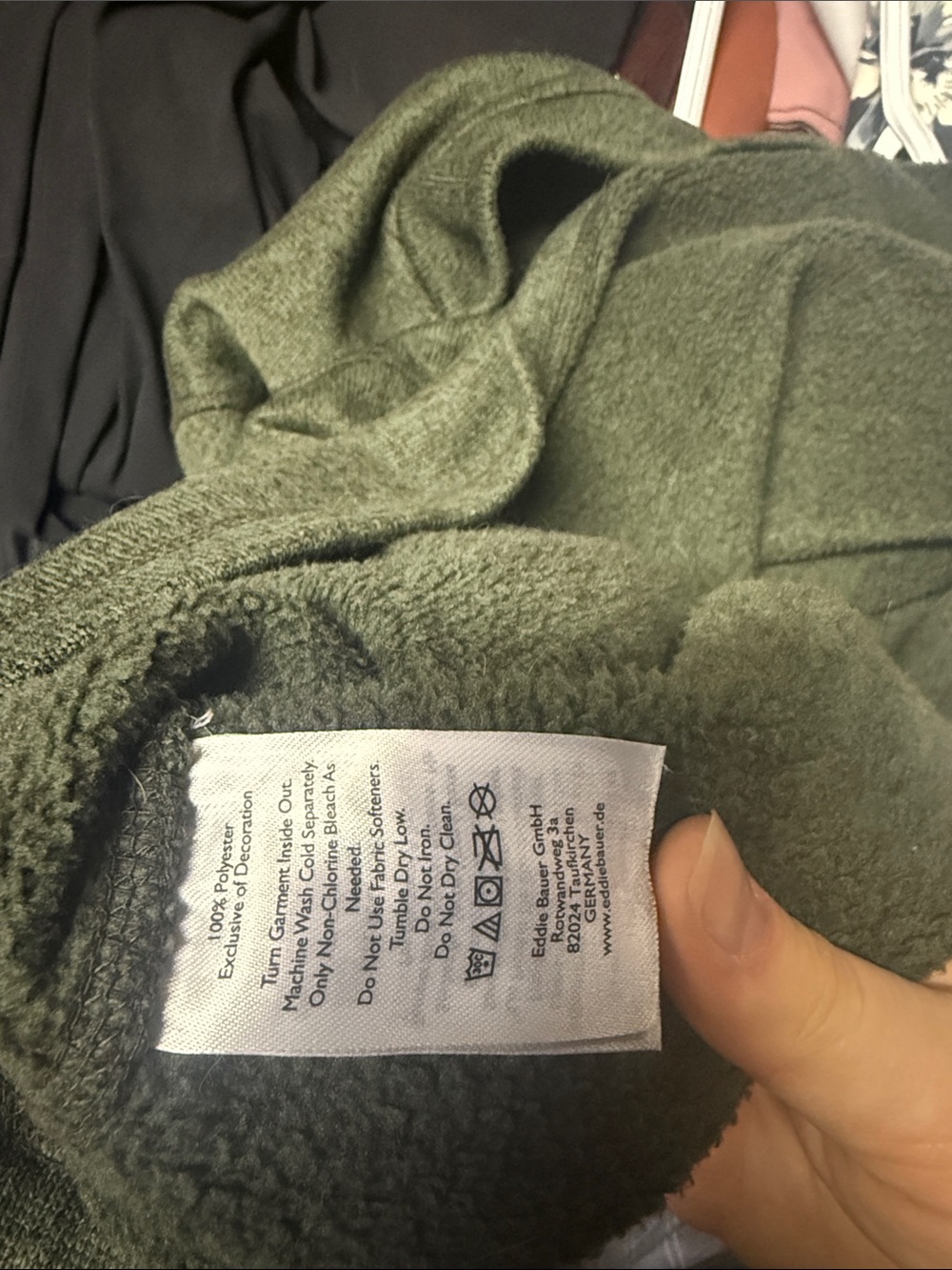 Eddie Bauer Dark Olive Green Half-Zip Fleece Pullover - Picture 9 of 9
